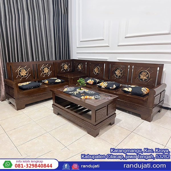 KURSI KAYU JATI SUDUT GELUNG TAHU ALUSAN